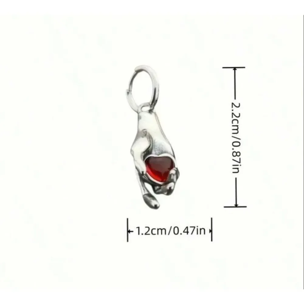 Heart in Hand Huggie Earrings
